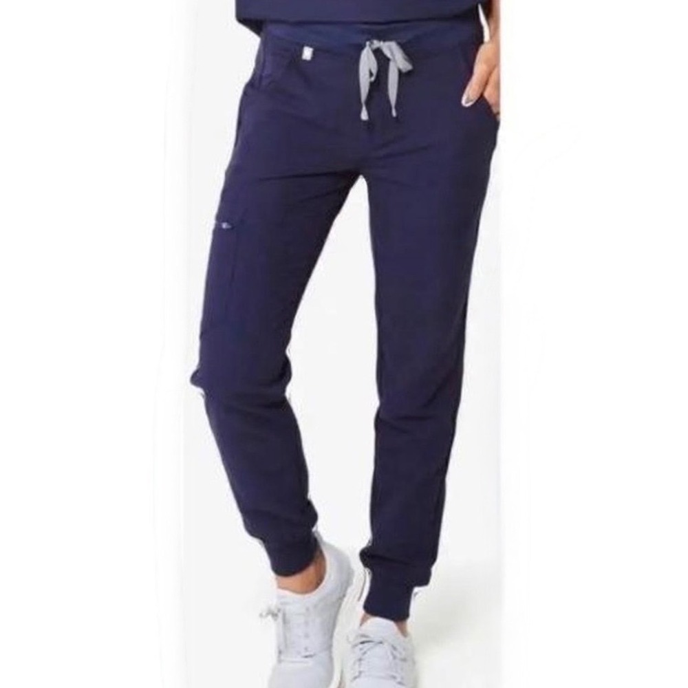 Figs Zamora Jogger Scrub Pants Navy Blue Petite Large Womens